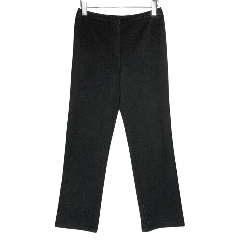 Max Mara Weekend Classic Straight Leg Zip Trouser Pants US8 Black Minimalist